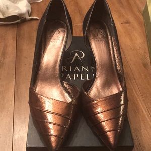 Bronze and Sparkly Black Dress Pumps